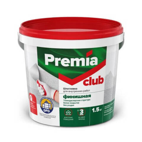 Шпатлевка финишная для внутренних работ Premia Club / Премиа Клаб