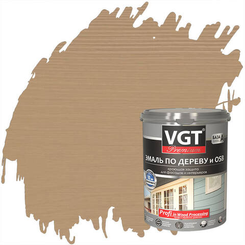 Эмаль по дереву и OSB для фасадов и интерьеров VGT Premium / ВГТ Премиум ОСБ