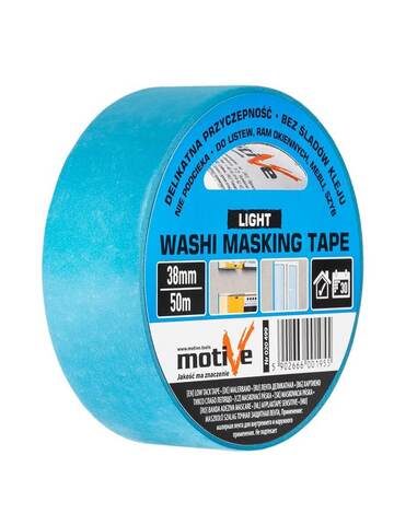 Лента малярная голубая Motive Washi Light / Мотив