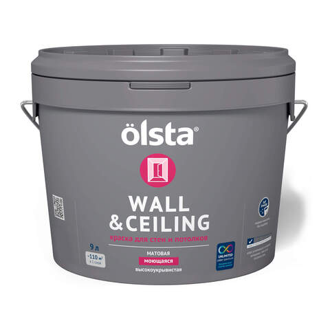 Краска для стен и потолков Olsta Wall&Ceiling / Ольста