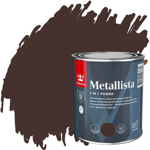 Краска по металлу и ржавчине Tikkurila Metallista / Тиккурила Металлиста глянцевая