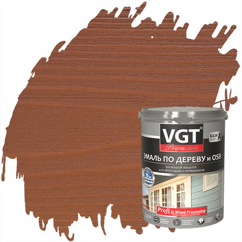 Эмаль по дереву и OSB для фасадов и интерьеров VGT Premium / ВГТ Премиум ОСБ