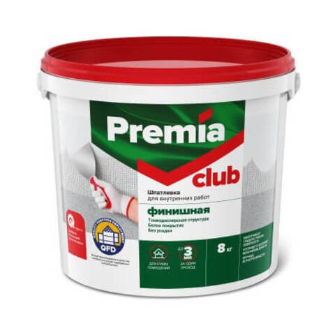 Шпатлевка финишная для внутренних работ Premia Club / Премиа Клаб