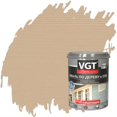 Эмаль по дереву и OSB для фасадов и интерьеров VGT Premium / ВГТ Премиум ОСБ