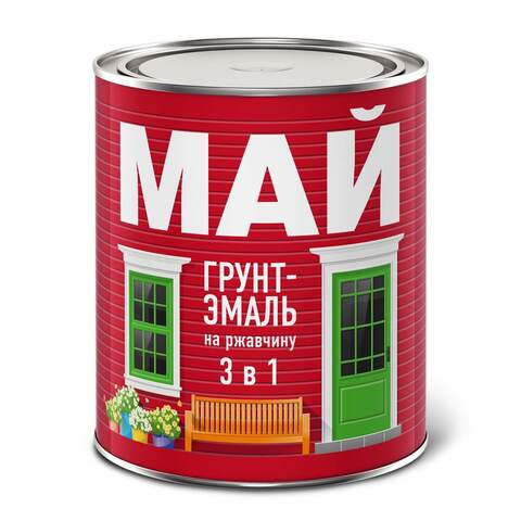 Грунт-эмаль 3 в 1 по металлу и ржавчине Май