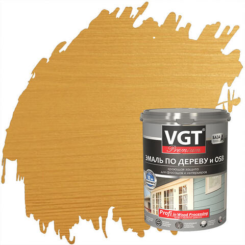 Эмаль по дереву и OSB для фасадов и интерьеров VGT Premium / ВГТ Премиум ОСБ