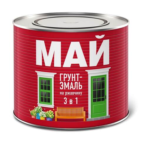 Грунт-эмаль 3 в 1 по металлу и ржавчине Май