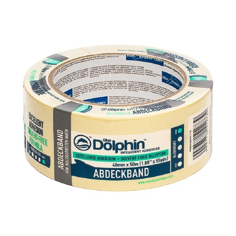 Лента малярная для ровных краев Blue Dolphin Masking Tape / Блю Долфин