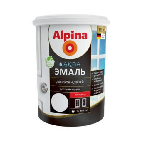 Эмаль для окон и дверей глянцевая Alpna Aqua / Альпина Аква
