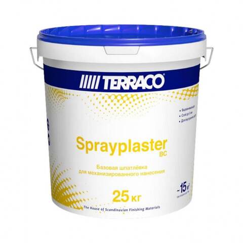 Шпатлевка базовая для машинного нанесения Terraco Sprayplaster Basecoat / Террако Спрейпластер