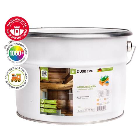 Аквалазурь с пчелиным воском для внутренних работ бесцветная матовая Dusberg 3510 / Дусберг