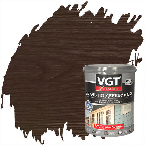 Эмаль по дереву и OSB для фасадов и интерьеров VGT Premium / ВГТ Премиум ОСБ