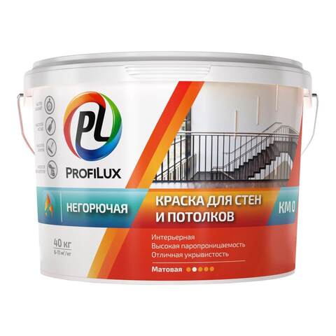 Краска негорючая для стен и потолков Profilux / Профилюкс