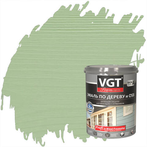 Эмаль по дереву и OSB для фасадов и интерьеров VGT Premium / ВГТ Премиум ОСБ