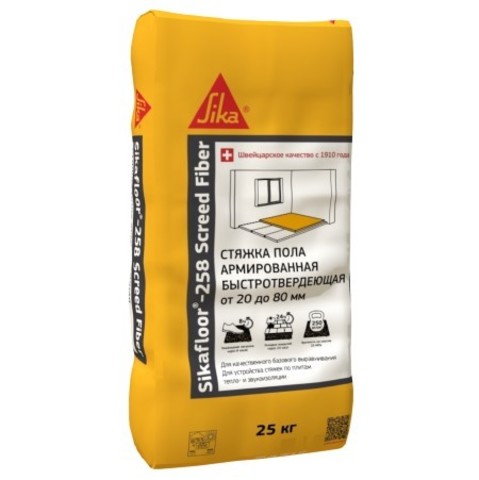 Смесь для стяжки с полимерной фиброй Sika Sikafloor 258 Screed Fiber / Зика Зикафлор 258