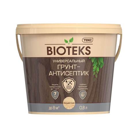 Универсальный грунт-антисептик для древесины Bioteks / Биотекс