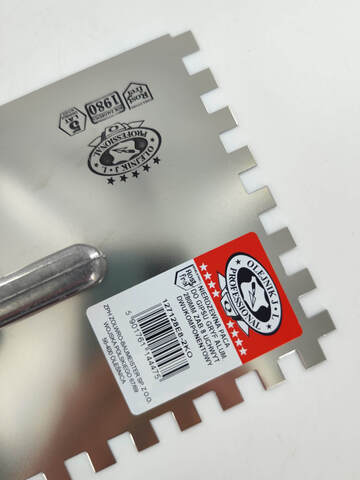 Кельма плиточника, квадратный зуб с ручкой 2К Olejnik Rubber / Олейник