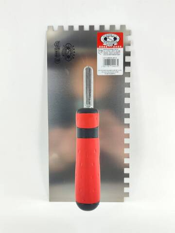Кельма плиточника, квадратный зуб с ручкой 2К Olejnik Rubber / Олейник