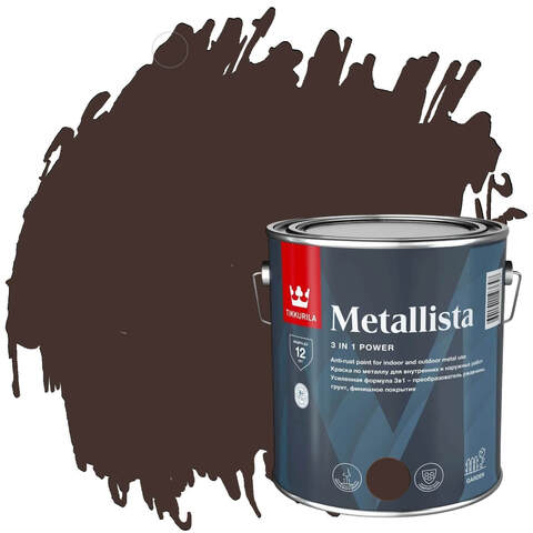 Краска по металлу и ржавчине Tikkurila Metallista / Тиккурила Металлиста глянцевая