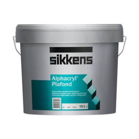 Краска для стен и потолков Sikkens Alphacryl Plafond / Сиккенс Альфакрил Плафонд глубокоматовая