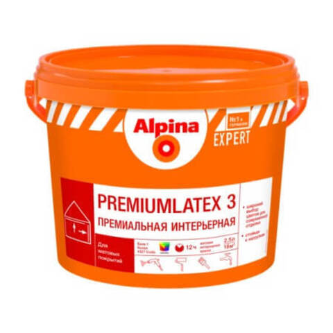 Краска для стен и потолков Alpina Expert Premiumlatex 3 / Альпина Премиумлатекс 3