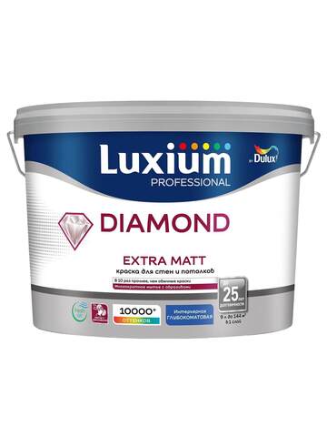 Краска для стен и потолков Luxium Diamond Extra Matt / Люксиум Даймонд Экстра Мат