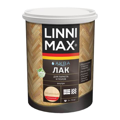 Лак акриловый для паркета и полов Linnimax Аква / Линнимакс
