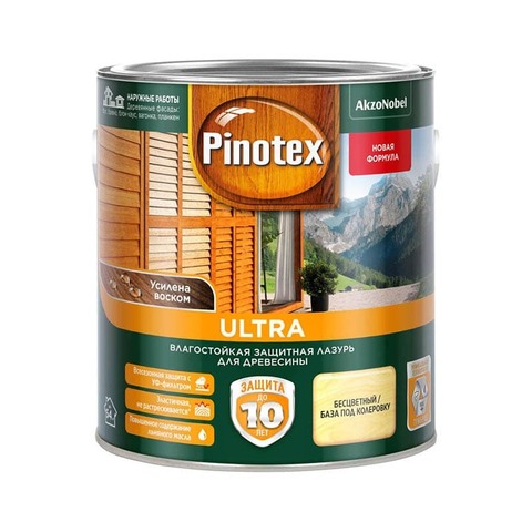 Лазурь защитная с воском для древесины Pinotex Ultra / Пинотекс Ультра