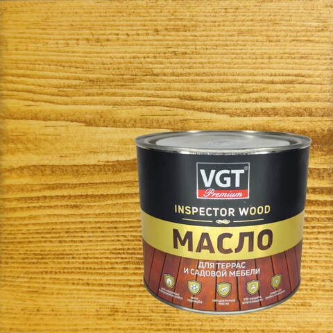 Масло для террас и садовой мебели VGT Premium Inspector Wood / ВГТ Премиум Инспектор Вуд