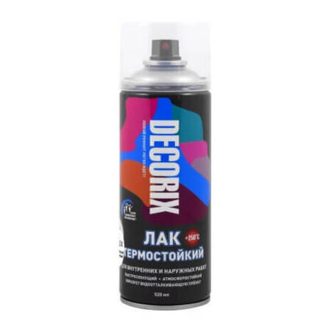 Лак аэрозольный термостойкий +250°С Decorix / Декорикс