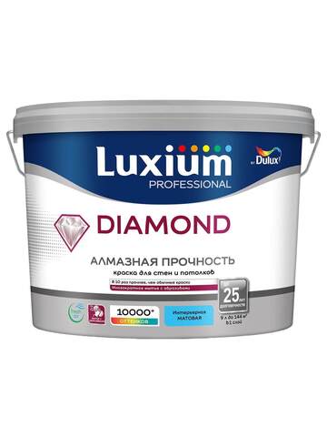 Краска для стен и потолков Luxium Diamond Алмазная Прочность / Люксиум Даймонд