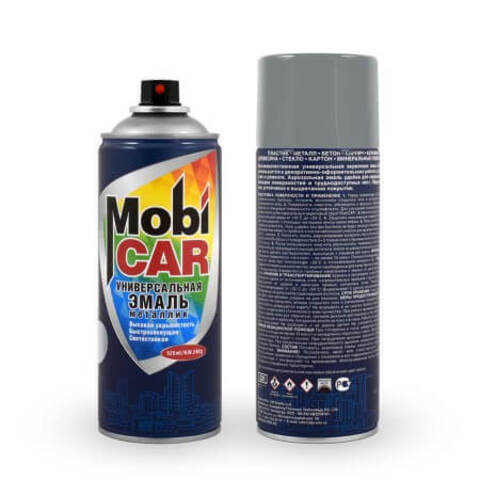 Эмаль аэрозольная универсальная с эффектом металлик MobiCAR / Мобикар