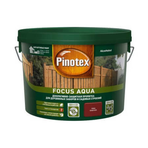 Полукроющая пропитка для деревянных заборов Pinotex Focus Aqua / Пинотекс Фокус Аква