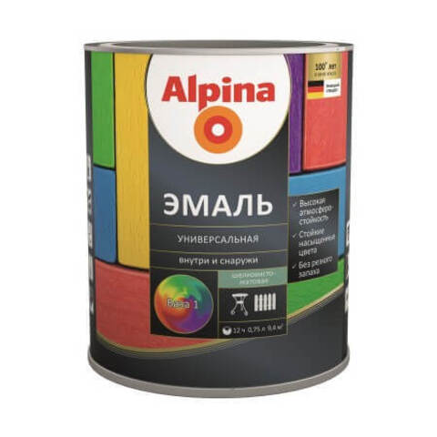 Эмаль универсальная Alpina / Альпина шелковисто-матовая