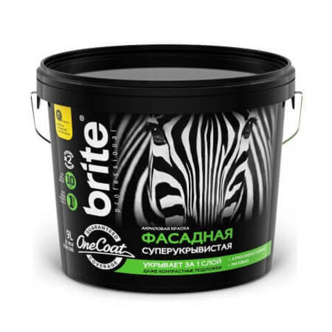 Краска фасадная суперукрывистая Brite Professional One Coat / Брайт