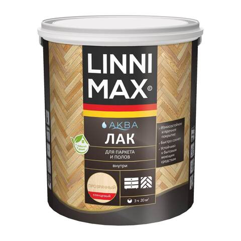 Лак акриловый для паркета и полов Linnimax Аква / Линнимакс