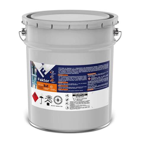 Грунт-эмаль по металлу и ржавчине 3в1 Faktor / Фактор