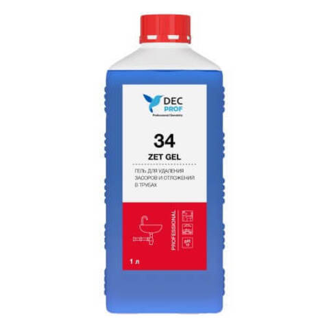 Гель для удаления засоров и отложений в трубах DEC PROF 34 Zet Gel / ДЭК Проф