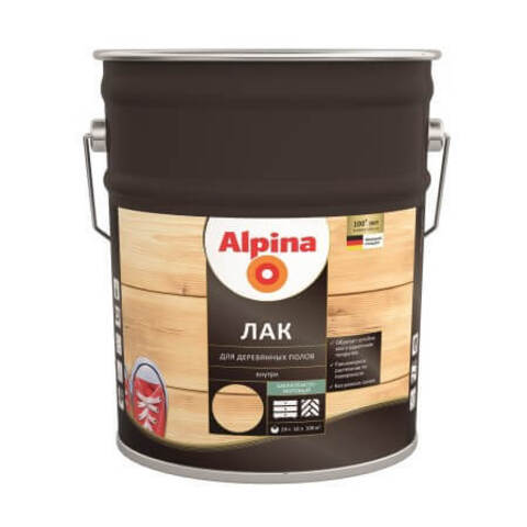 Лак для деревянных полов Alpina / Альпина шелковисто-матовый