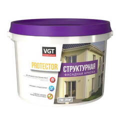 Краска структурная для наружных и внутренних работ VGT Protector / ВГТ Протектор