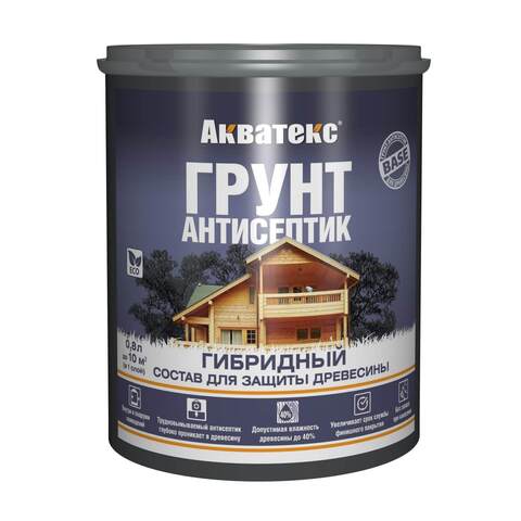 Грунт-антисептик гибридный для древесины Акватекс