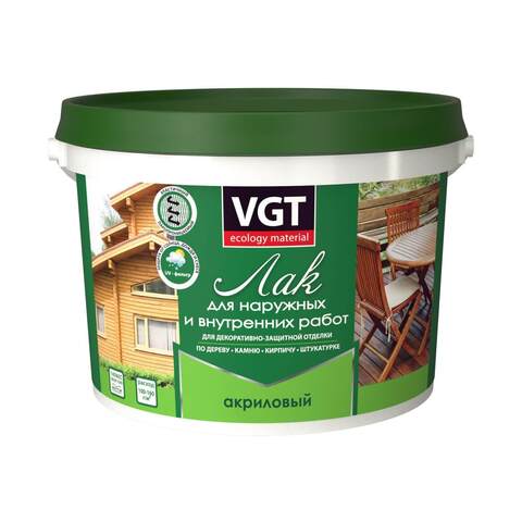 Лак цветной акриловый матовый для наружных и внутренних работ VGT / ВГТ