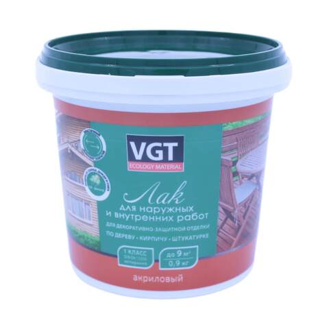 Лак цветной акриловый матовый для наружных и внутренних работ VGT / ВГТ