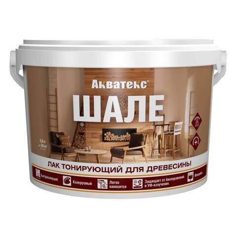 Лак тонирующий для древесины Акватекс Шале
