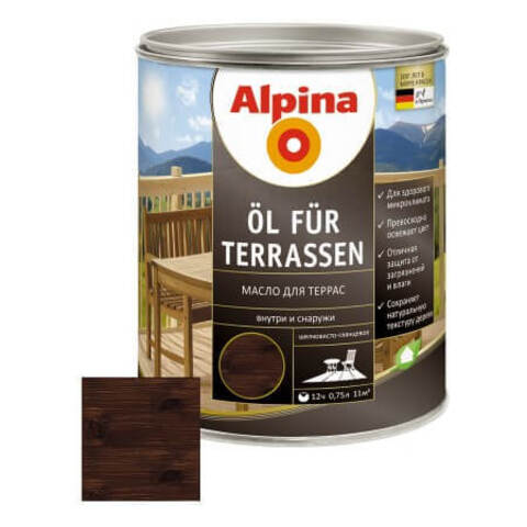Масло для террас Alpina Öl für Terrassen / Альпина Террасен шелковисто-глянцевое