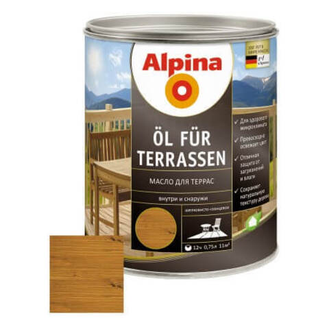 Масло для террас Alpina Öl für Terrassen / Альпина Террасен шелковисто-глянцевое