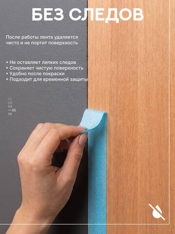 Лента малярная голубая Motive Washi Light / Мотив