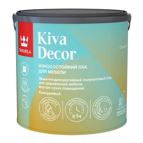 Лак для мебели Tikkivala Tikkurila Kiva Decor / Тиккивала Тиккурила Кива Декор
