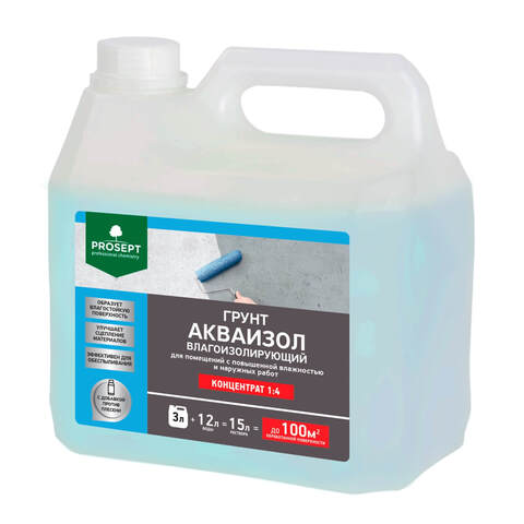 Грунт влагоизолирующий Prosept Акваизол концентрат 1:4 / Просепт