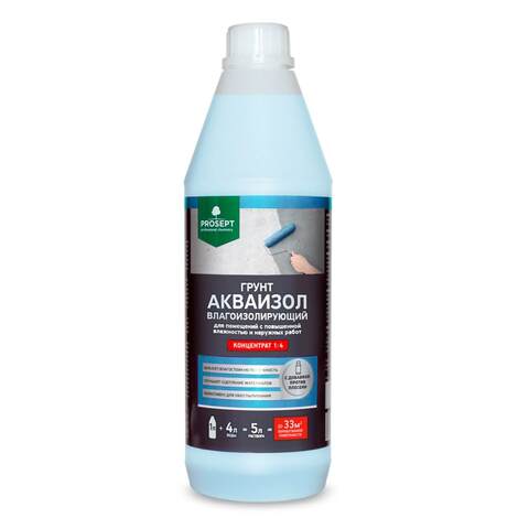 Грунт влагоизолирующий Prosept Акваизол концентрат 1:4 / Просепт